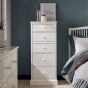 Ashby White 5 Drawer Tall Chest - Style Our Home