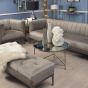 Belgravia Grey Three Seater Ribbed Sofa - Style Our Home 