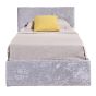 Berlin Steel Velvet Single Ottoman Bed