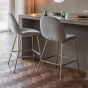 Flanagan Stool Light Grey Velvet (2pk)