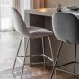 Flanagan Stool Light Grey Velvet (2pk)