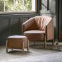 Tainton Footstool Brown Leather By Gallery Living | Style Our Home 