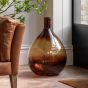Rueda Giant Glass Bottle Vase Amber