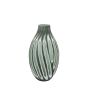 Morella Swirl Hand Carved Glass Vase Sage