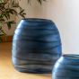 Sintra Handblown Carved Glass Vase Ink
