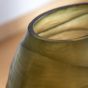 Sintra Handblown Carved Glass Vase Olive