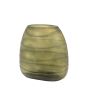 Sintra Handblown Carved Glass Vase Olive