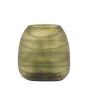 Sintra Handblown Carved Glass Vase Olive