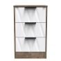Las Vegas 3 Drawer Bedside Cabinet in White Matt & Vintage Oak by Welcome Furniture | Style Our Home
