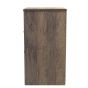 Las Vegas 3 Drawer Bedside Cabinet in White Matt & Vintage Oak by Welcome Furniture | Style Our Home
