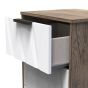 Las Vegas 3 Drawer Bedside Cabinet in White Matt & Vintage Oak by Welcome Furniture | Style Our Home