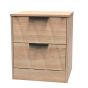 Las Vegas (Black Handles) 2 Drawer Midi Chest in Reed Green & White Welcome Furniture | Style Our Home 