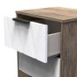 Las Vegas 2 Drawer Bedside Cabinet in White Matt & Vintage Oak