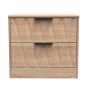 Las Vegas (Black Handles) 2 Drawer Midi Chest in Reed Green & White Welcome Furniture | Style Our Home 