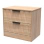 Las Vegas (Black Handles) 2 Drawer Midi Chest in Reed Green & White Welcome Furniture | Style Our Home 