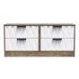 Las Vegas 4 Drawer Bed Box in White Matt & Vintage Oak