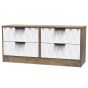 Las Vegas 4 Drawer Bed Box in White Matt & Vintage Oak