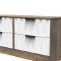 Las Vegas 4 Drawer Bed Box in White Matt & Vintage Oak
