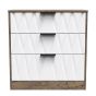 Las Vegas 3 Drawer Deep Chest in White Matt & Vintage Oak