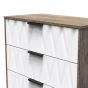 Las Vegas 3 Drawer Deep Chest in White Matt & Vintage Oak