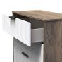 Las Vegas 3 Drawer Deep Chest in White Matt & Vintage Oak