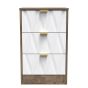 Las Vegas 3 Drawer Bedside Cabinet in White Matt & Vintage Oak by Welcome Furniture | Style Our Home