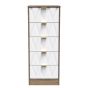 Las Vegas 5 Drawer Bedside Cabinet in White Matt & Vintage Oak by Welcome Furniture | Style Our Home