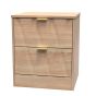 Las Vegas (Black Handles) 2 Drawer Midi Chest in Reed Green & White Welcome Furniture | Style Our Home 