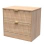 Las Vegas (Black Handles) 2 Drawer Midi Chest in Reed Green & White Welcome Furniture | Style Our Home 