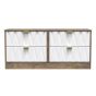 Las Vegas 4 Drawer Bed Box in White Matt & Vintage Oak