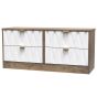 Las Vegas 4 Drawer Bed Box in White Matt & Vintage Oak
