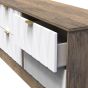 Las Vegas 4 Drawer Bed Box in White Matt & Vintage Oak