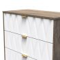 Las Vegas 3 Drawer Deep Chest in White Matt & Vintage Oak