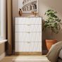 Las Vegas 4 Drawer Deep Chest in White Matt & Vintage Oak