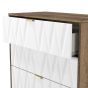 Las Vegas 4 Drawer Deep Chest in White Matt & Vintage Oak