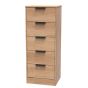 Nashville 5 Drawer Bedside Cabinet in Nebraska Oak by Welcome Furniture | Style Our Home