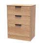 Nashville-3 Drawer Bedside Cabinet in Nebraska Oak by Welcome Furniture | Style Our Home