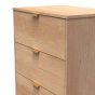 Nashville-3 Drawer Bedside Cabinet in Nebraska Oak by Welcome Furniture | Style Our Home