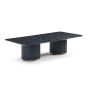 Lantine Coffee Table - Double Pedestal - Black Oak & Brass by Tommy Franks | Style Our Home