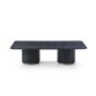 Lantine Coffee Table - Double Pedestal - Black Oak & Brass by Tommy Franks | Style Our Home