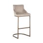 Bolton Khaki Velvet / Brushed Gold Bar Stool