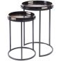 Set of Two Tray Top Coral Design Nesting Side Tables - Style Our Home 