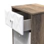 San Jose 2 Drawer Bedside Cabinet in White Matt, Vintage Oak
