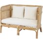 Toba Natural Rattan Bench with High Wrap Round Back  - Style Our Home 