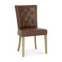 Westbury Tan Rustic Oak Upholstered Dining Chair (a pair) 