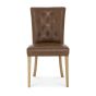 Westbury Tan Rustic Oak Upholstered Dining Chair (a pair) 