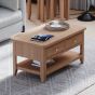 Arlyn Natual Oak Coffee Table 2 Drawers by Hertiance Furniture | Style Our Home