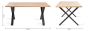 Ramsay Oak Melamine 6 Seater Table - X Leg & 4 Dali Grey Velvet Chairs by Bentley Designs | Style Our Home