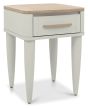 Larsen Scandi Oak & Soft Grey Lamp Table with Drawerby Bentle by Designs | Style Our Home