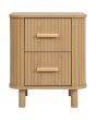 Axel 2 Drawer Fluted Bedside Oak by Birlea | Style Our Home